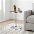 Coaster Cazen Engineered Wood Round Faux Marble Top Side Table in Gray