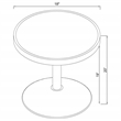 Coaster Cazen Engineered Wood Round Faux Marble Top Side Table in Gray