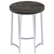 Coaster Barcelo Engineered Wood Round Faux Marble Top Side Table in Gray