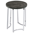 Coaster Barcelo Engineered Wood Round Faux Marble Top Side Table in Gray