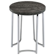 Coaster Barcelo Engineered Wood Round Faux Marble Top Side Table in Gray