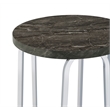 Coaster Barcelo Engineered Wood Round Faux Marble Top Side Table in Gray
