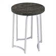 Coaster Barcelo Engineered Wood Round Faux Marble Top Side Table in Gray
