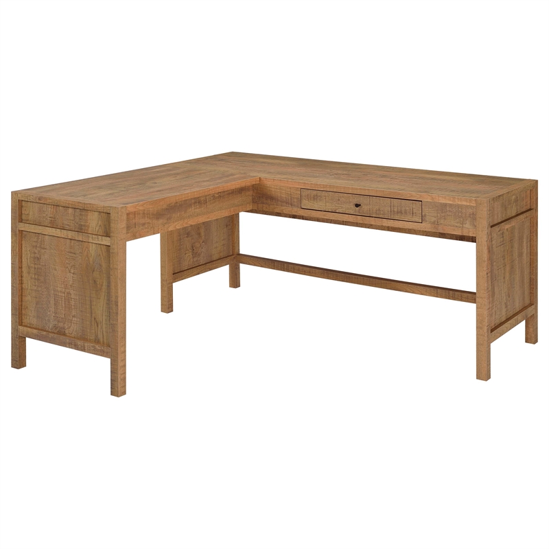 Coaster Hogan Lift Top L-shape Engineered Wood Writing Desk in Brown