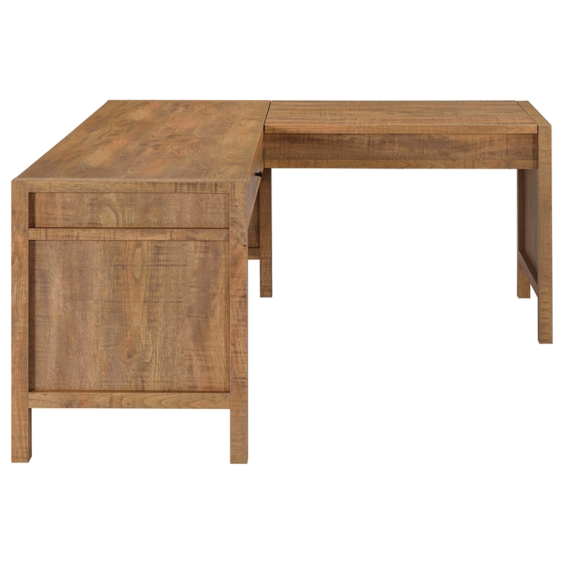 Coaster Hogan Lift Top L-shape Engineered Wood Writing Desk in Brown