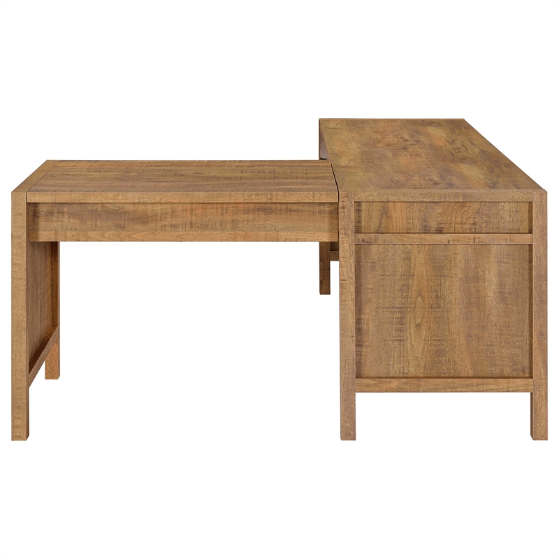 Coaster Hogan Lift Top L-shape Engineered Wood Writing Desk in Brown
