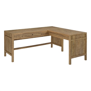 Coaster Hogan Lift Top L-shape Engineered Wood Writing Desk in Brown