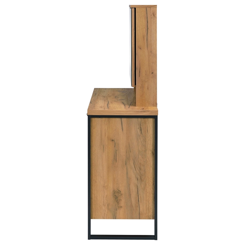 Coaster Bettin Engineered Wood Vanity Set with Mirror and Stool in Brown