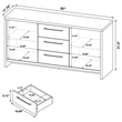 Coaster Amery Engineered Wood 3-drawer Accent Storage Cabinet Console in Latte