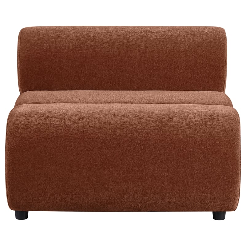 Coaster Byrne Velvet Upholstered Armless Chair With Back in Rust