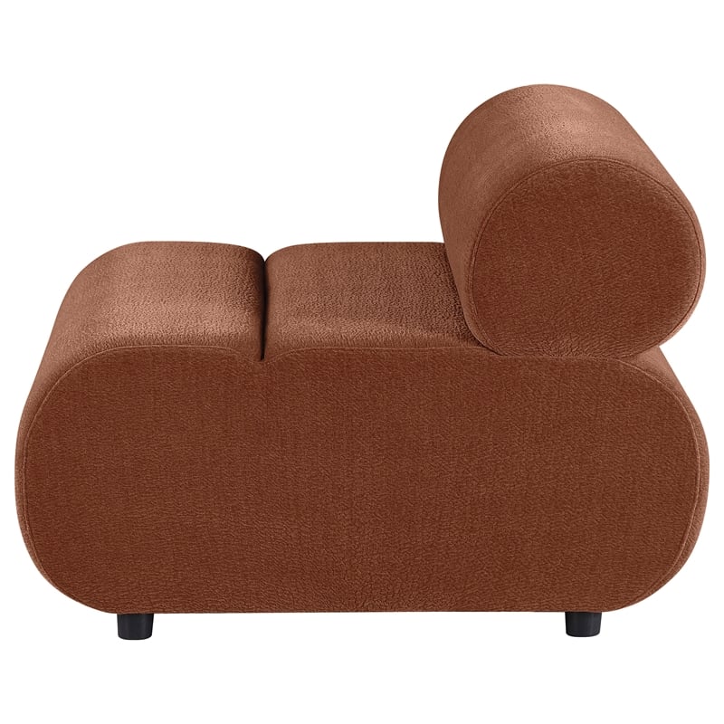Coaster Byrne Velvet Upholstered Armless Chair With Back in Rust