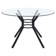 Coaster Steele 48-inch Round Glass Top Dining Table in Metal Black