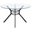 Coaster Steele 48-inch Round Glass Top Dining Table in Metal Black
