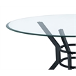 Coaster Steele 48-inch Round Glass Top Dining Table in Metal Black
