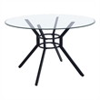 Coaster Steele 48-inch Round Glass Top Dining Table in Metal Black