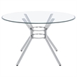 Coaster Steele 48-inch Round Glass Top Dining Table in Metal Chrome