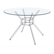 Coaster Steele 48-inch Round Glass Top Dining Table in Metal Chrome