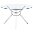 Coaster Steele 48-inch Round Glass Top Dining Table in Metal Chrome