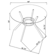 Coaster Steele 48-inch Round Glass Top Dining Table in Metal Chrome