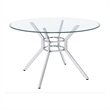 Coaster Steele 48-inch Round Glass Top Dining Table in Metal Chrome