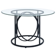 Coaster Levy 48-inch Round Glass Top Dining Table in Metal Black