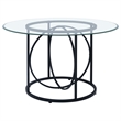 Coaster Levy 48-inch Round Glass Top Dining Table in Metal Black