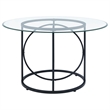 Coaster Levy 48-inch Round Glass Top Dining Table in Metal Black