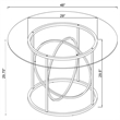 Coaster Levy 48-inch Round Glass Top Dining Table in Metal Black