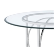 Coaster Levy 48-inch Round Glass Top Dining Table in Metal Chrome