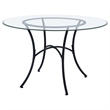 Coaster Kline 48-inch Round Glass Top Dining Table in Metal Black