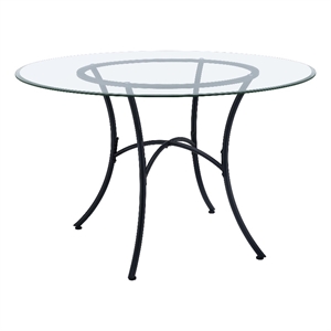 Coaster Kline 48-inch Round Glass Top Dining Table in Metal Black