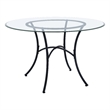 Coaster Kline 48-inch Round Glass Top Dining Table in Metal Black