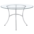 Coaster Kline 48-inch Round Glass Top Dining Table in Metal Chrome