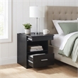 Coaster Fabre Engineered Wood Extendable Top Bedside Table in Black Ash