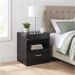 Coaster Fabre Engineered Wood Extendable Top Bedside Table in Black Ash