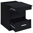 Coaster Fabre Engineered Wood Extendable Top Bedside Table in Black Ash
