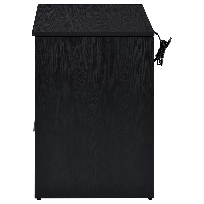 Coaster Fabre Engineered Wood Extendable Top Bedside Table in Black Ash