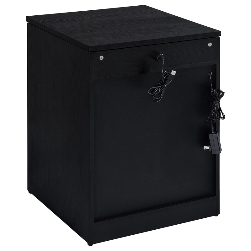 Coaster Fabre Engineered Wood Extendable Top Bedside Table in Black Ash