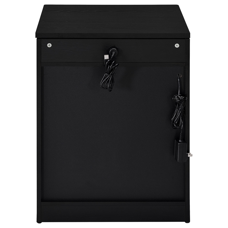 Coaster Fabre Engineered Wood Extendable Top Bedside Table in Black Ash