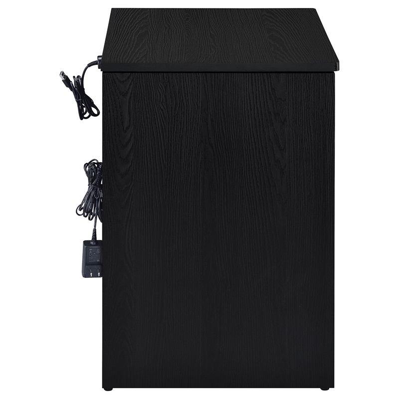 Coaster Fabre Engineered Wood Extendable Top Bedside Table in Black Ash