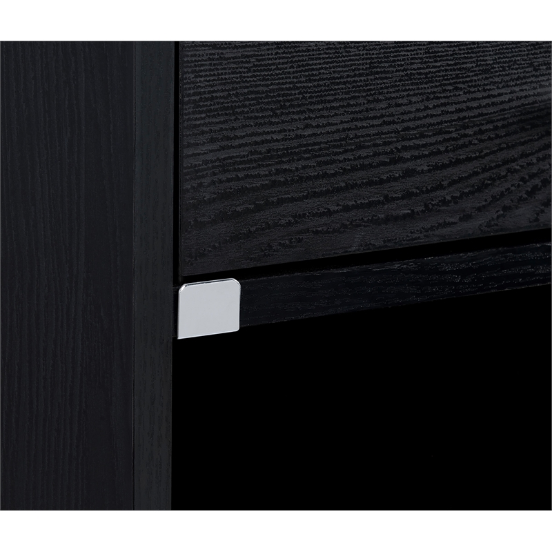 Coaster Fabre Engineered Wood Extendable Top Bedside Table in Black Ash