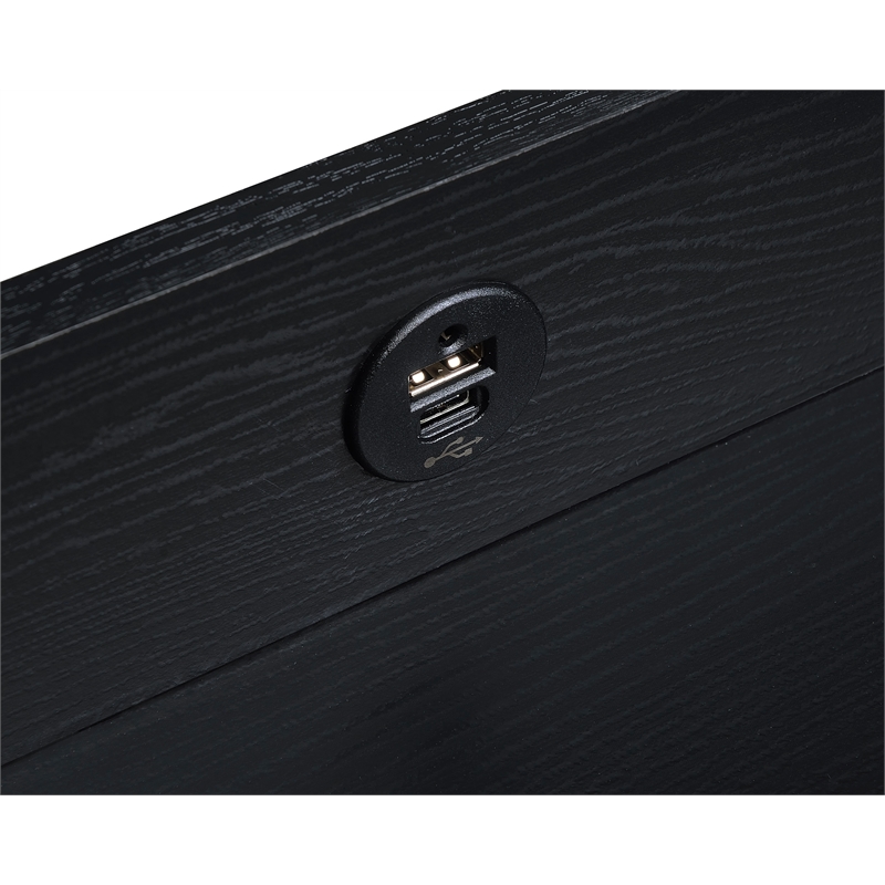 Coaster Fabre Engineered Wood Extendable Top Bedside Table in Black Ash