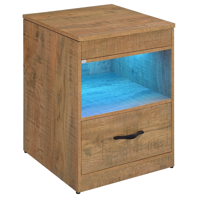 Coaster Fabre Engineered Wood Extendable Top Bedside Table in Brown