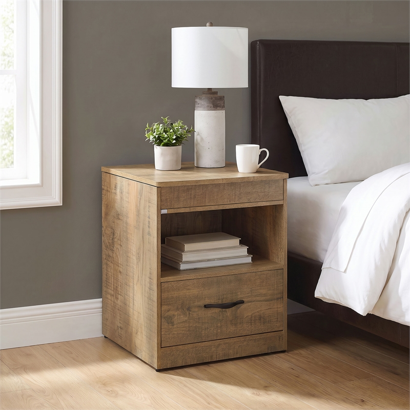 Coaster Fabre Engineered Wood Extendable Top Bedside Table in Brown