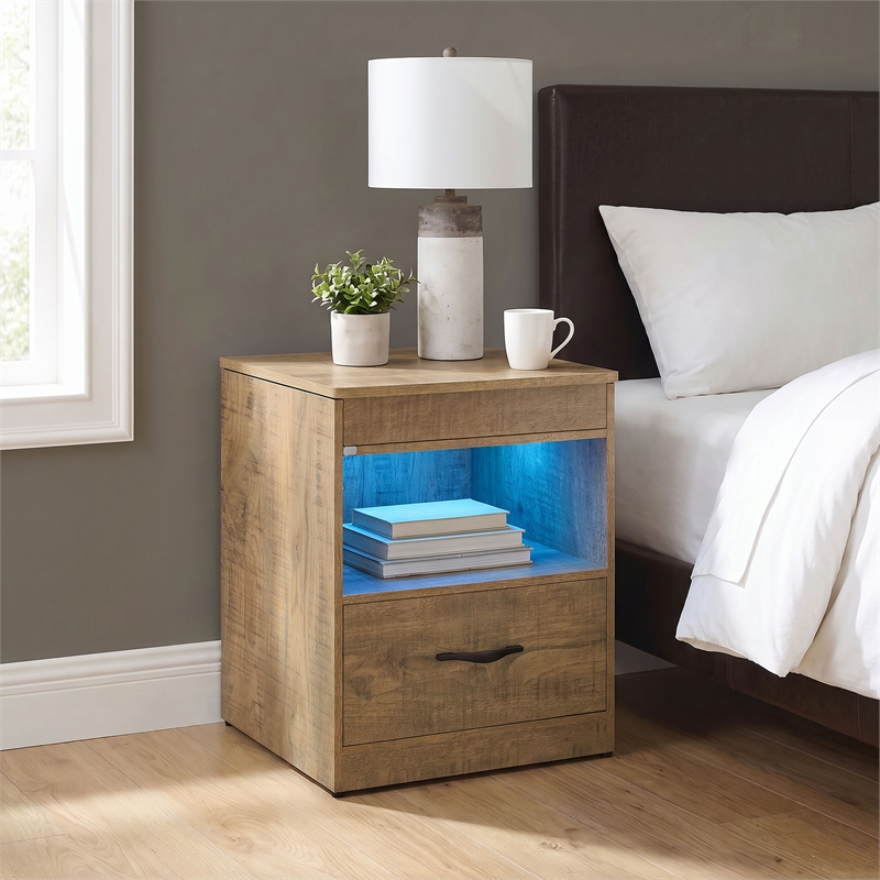 Coaster Fabre Engineered Wood Extendable Top Bedside Table in Brown