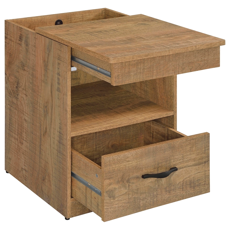 Coaster Fabre Engineered Wood Extendable Top Bedside Table in Brown
