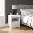 Coaster Fabre Engineered Wood Extendable Top Bedside Table in White High Gloss