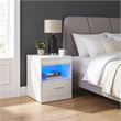 Coaster Fabre Engineered Wood Extendable Top Bedside Table in White High Gloss