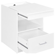 Coaster Fabre Engineered Wood Extendable Top Bedside Table in White High Gloss