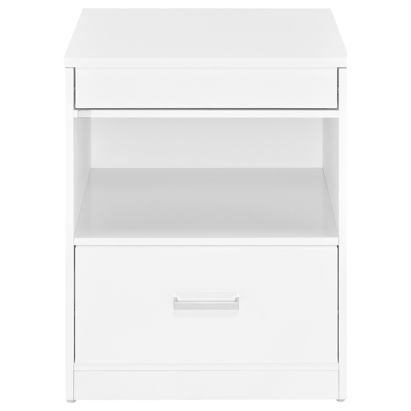 Coaster Fabre Engineered Wood Extendable Top Bedside Table in White High Gloss